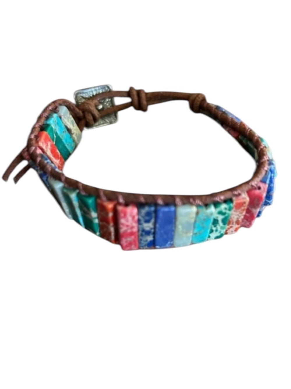 Chakra Braided Leather Style Bohemian Natural Stone Leather Bracelet Unisex